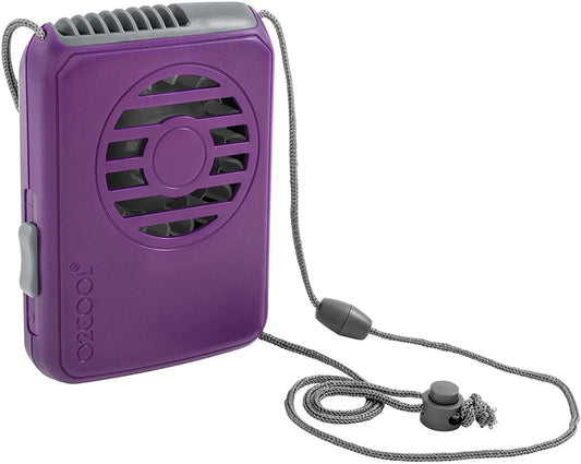 3.5 Inch Deluxe Personal Battery Powered Necklace Fan for Cooling - Purple